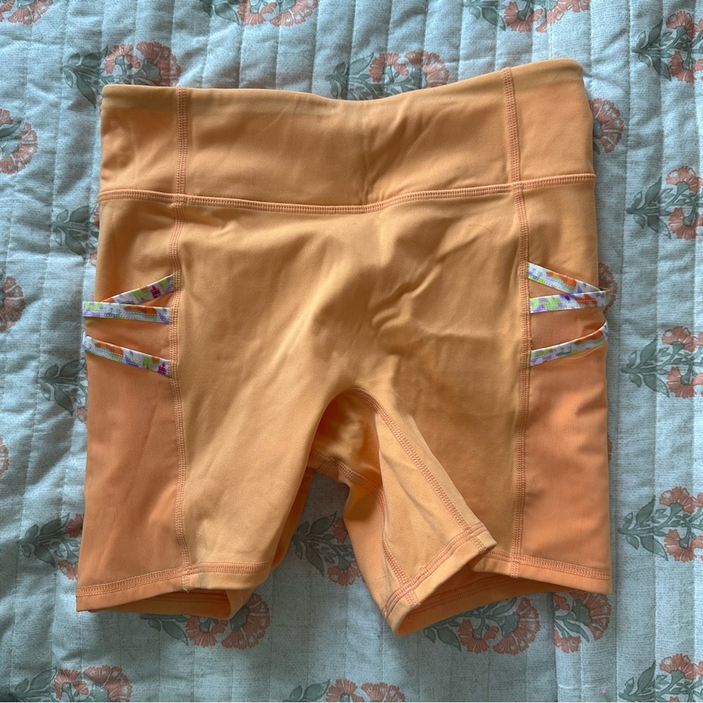 Fabletics Orange Bike Shorts